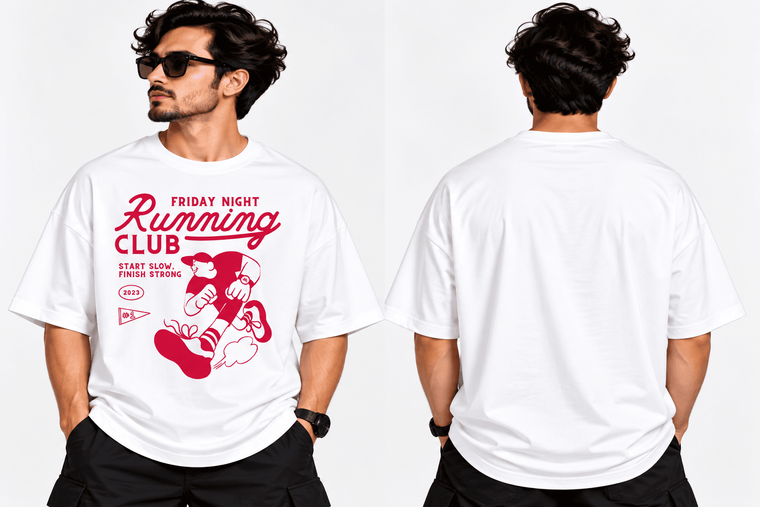 Running club oversize tshirt - Image 1
