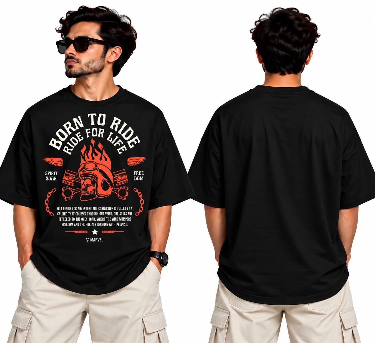 Born To Ride Oversize Tshirt - Image 1